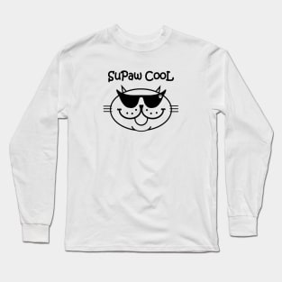 SuPaw CooL - black outline Long Sleeve T-Shirt